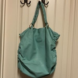 TOD’S Beautiful Turquoise Leather Handbag Tote